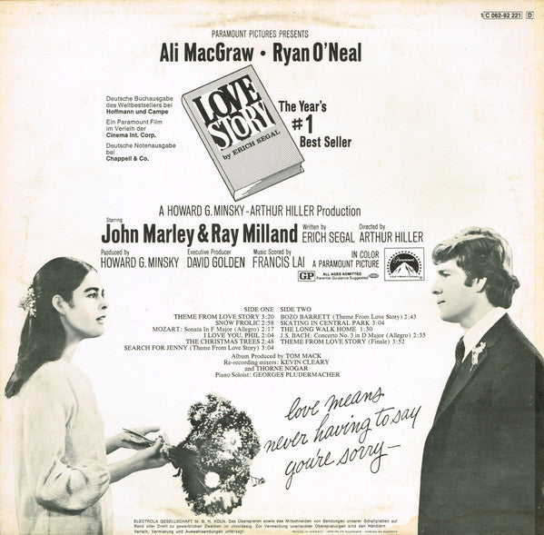 Francis Lai - Love Story - Music From The Original Soundtrack Of The Paramount Picture - LP