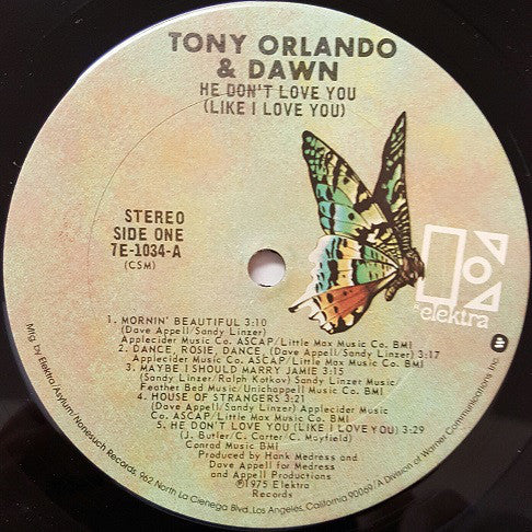Tony Orlando & Dawn - He Don't Love You, Like I Love You - LP