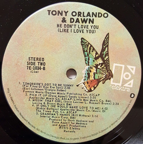 Tony Orlando & Dawn - He Don't Love You, Like I Love You - LP