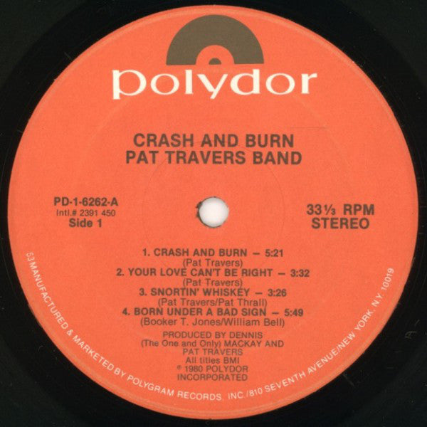 Pat Travers Band - Crash And Burn - LP