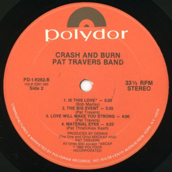 Pat Travers Band - Crash And Burn - LP