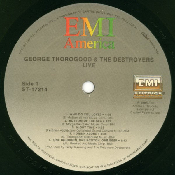 George Thorogood & The Destroyers - Live - LP