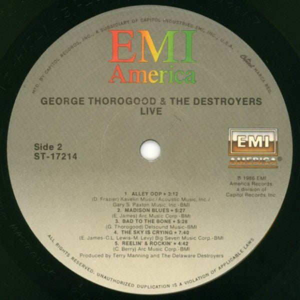 George Thorogood & The Destroyers - Live - LP