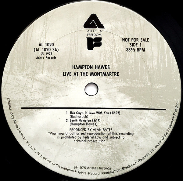 Hampton Hawes - Live At The Montmartre - LP