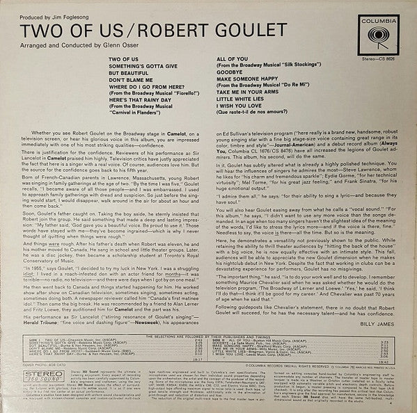 Robert Goulet - Two Of Us - LP