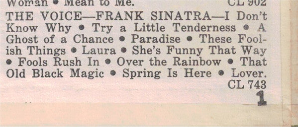 Frank Sinatra - Come Back To Sorrento - LP