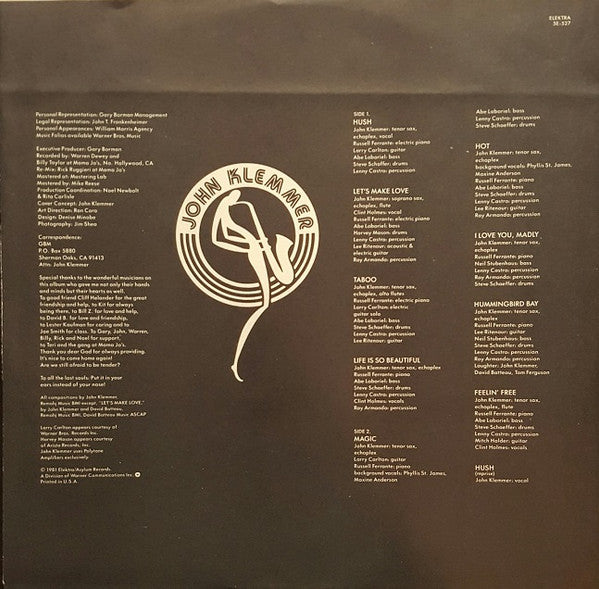 John Klemmer - Hush - LP