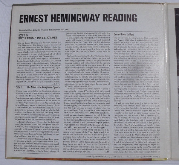 Ernest Hemingway - Reading - LP