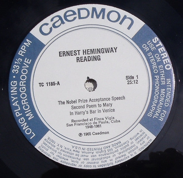 Ernest Hemingway - Reading - LP