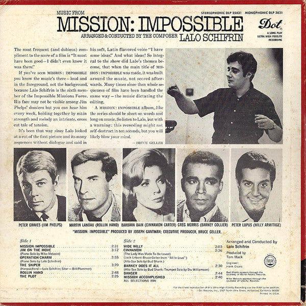 Lalo Schifrin - Music From Mission: Impossible - LP