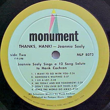 Jeannie Seely - Thanks, Hank! - LP