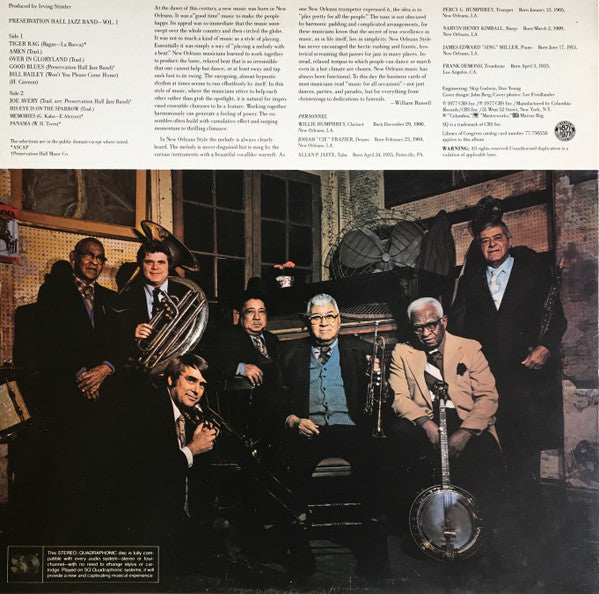 Preservation Hall Jazz Band - New Orleans, Volume 1 - LP