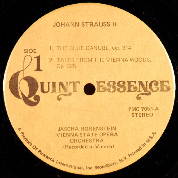Johann Strauss Jr., Jascha Horenstein, Orchester Der Wiener Staatsoper - On The Beautiful Blue Danube: A Johann Strauss Waltz Festival - LP
