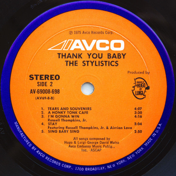 The Stylistics - Thank You Baby - LP