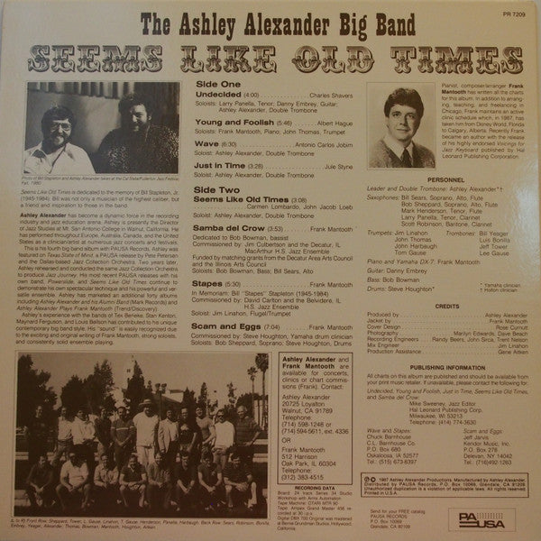 Ashley Alexander Big Band* - Seems Like Old Times - LP