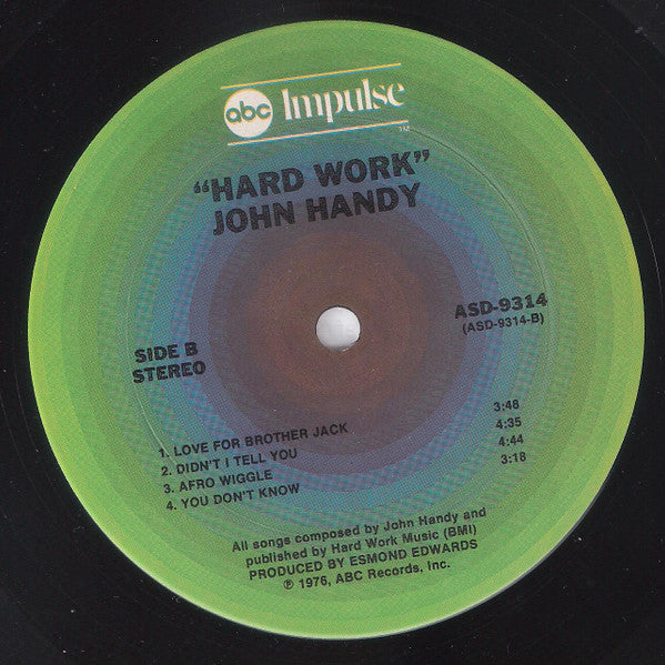 John Handy - Hard Work - LP