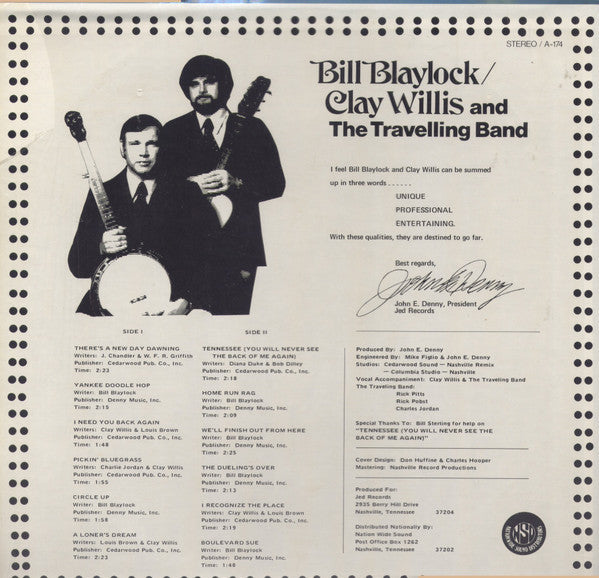 Bill Blaylock / Clay Willis And The Travelling Band  - There's A New Day Dawning - LP