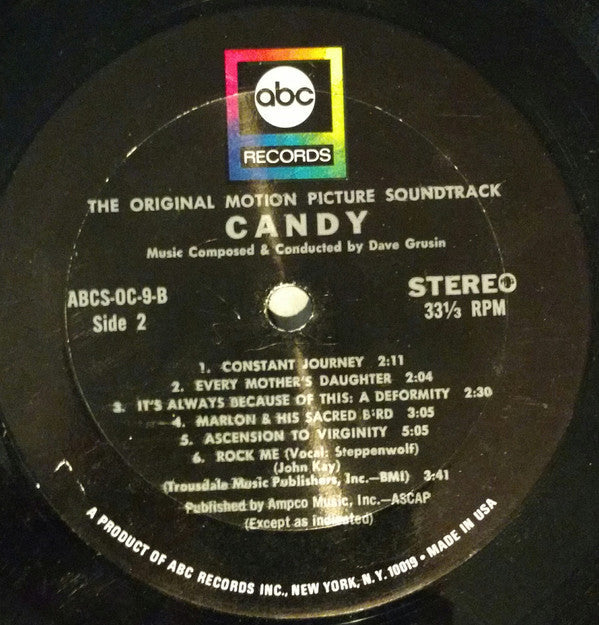 The Byrds And Steppenwolf, Dave Grusin - Candy (The Original Motion Picture Soundtrack) - LP