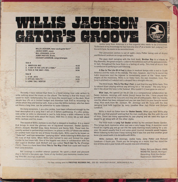 Willis Jackson - Gator's Groove - LP