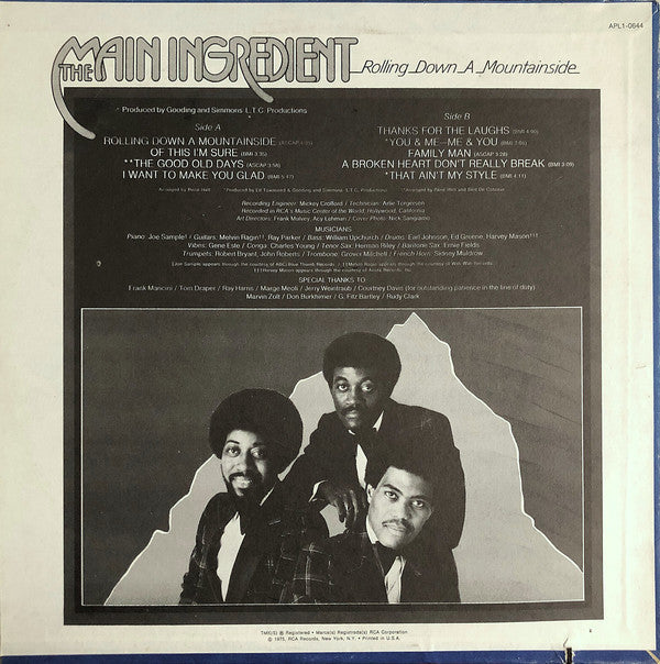 The Main Ingredient - Rolling Down A Mountainside - LP
