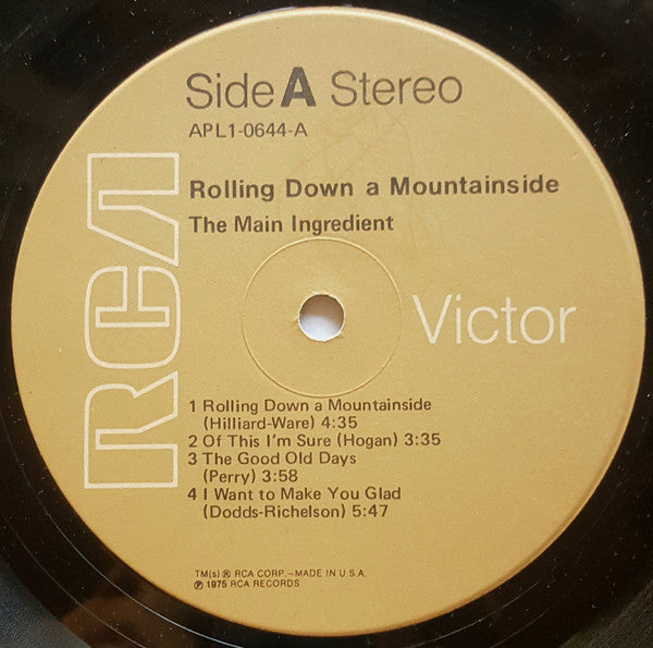 The Main Ingredient - Rolling Down A Mountainside - LP