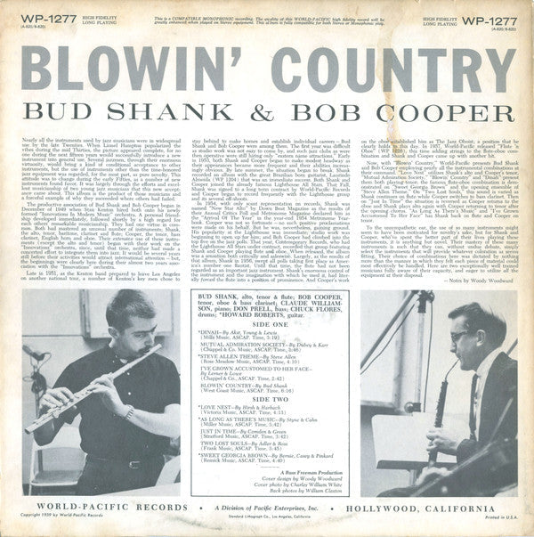 Bud Shank & Bob Cooper - Blowin' Country - LP
