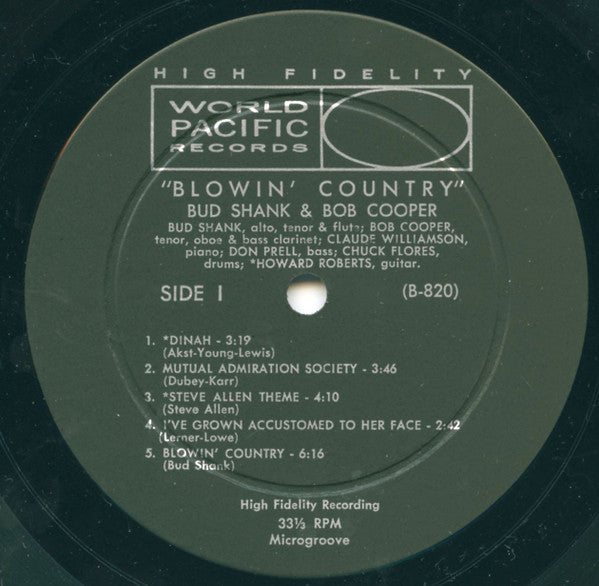 Bud Shank & Bob Cooper - Blowin' Country - LP