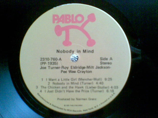Joe Turner* With Milt Jackson / Roy Eldridge - Nobody In Mind - LP