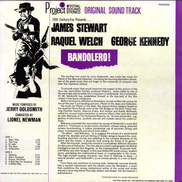 Jerry Goldsmith - Bandolero! (Original Soundtrack) - LP