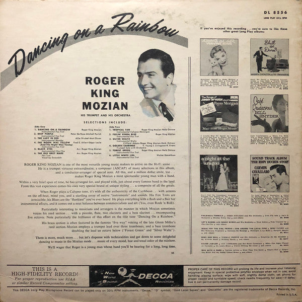 Roger King Mozian His Trumpet And His Orchestra* - Dancing On A Rainbow - LP
