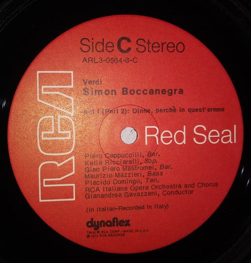 G. Verdi* - Piero Cappuccilli, Placido Domingo, Katia Ricciarelli, Ruggero Raimondi, Gian Piero Mastromei, Gianandrea Gavazzeni, Orchestra E Coro Della RCA* - Simon Boccanegra - LP