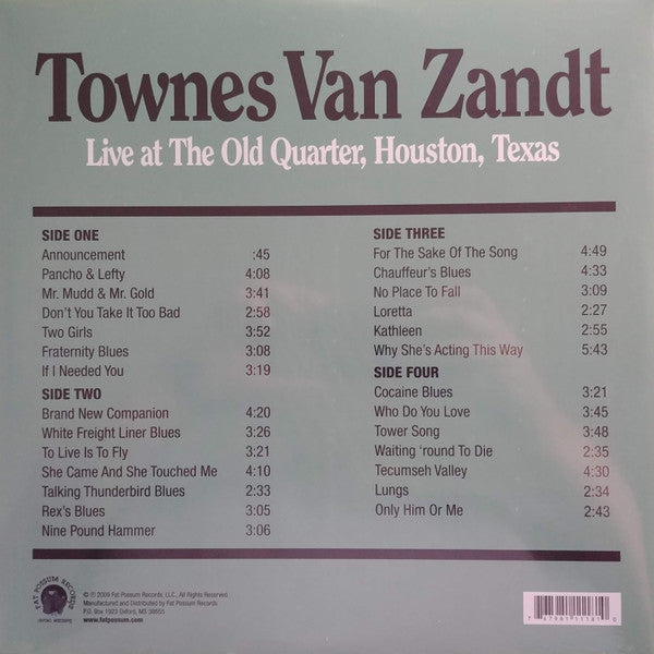 Townes Van Zandt - Live At The Old Quarter, Houston, Texas - LP