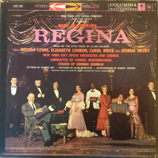 Marc Blitzstein, Brenda Lewis, Elisabeth Carron, Carol Brice, Joshua Hecht, New York City Opera Orchestra, New York City Opera Chorus, Samuel Krachmalnick - Regina - LP