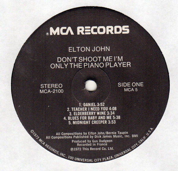 Elton John - Don't Shoot Me I'm Only The Piano Player - LP