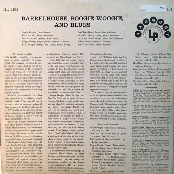 Various - Barrelhouse, Boogie Woogie And Blues - LP