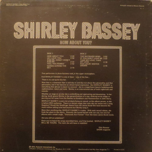 Shirley Bassey - How About You? - LP