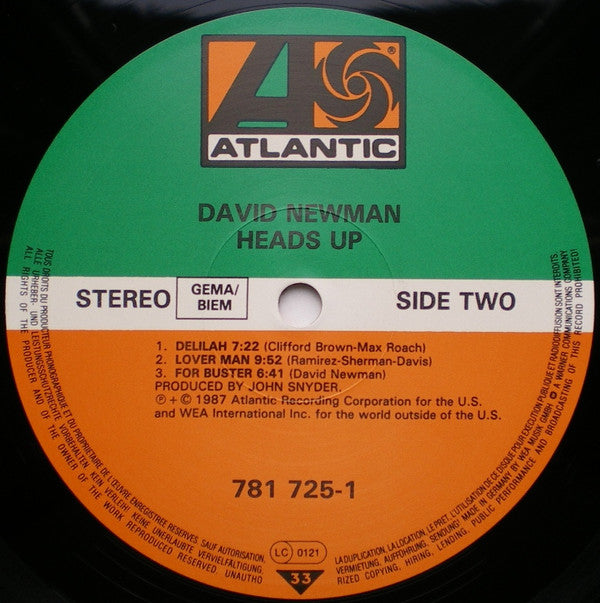 David Newman* - Heads Up - LP