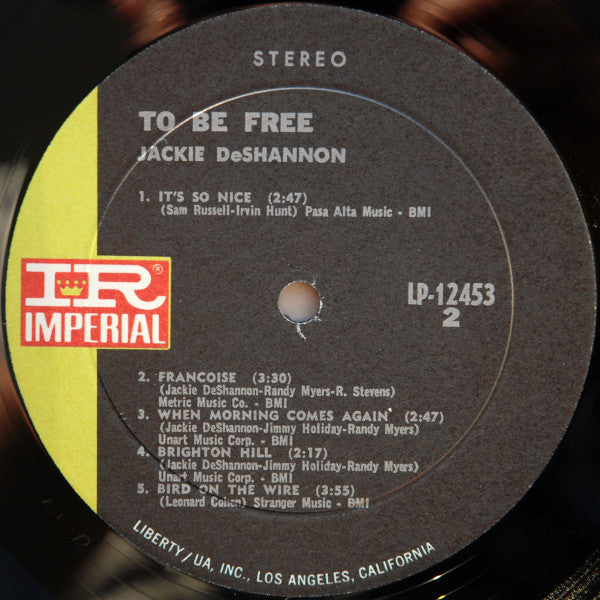 Jackie DeShannon - To Be Free - LP