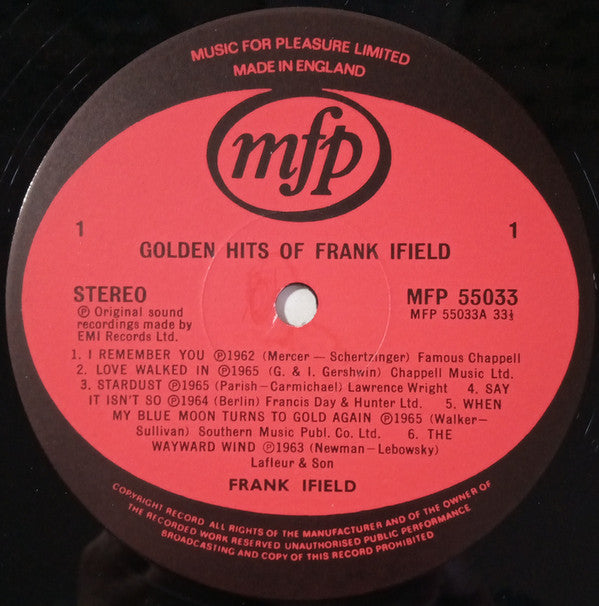 Frank Ifield - Golden Hits Of Frank Ifield - LP