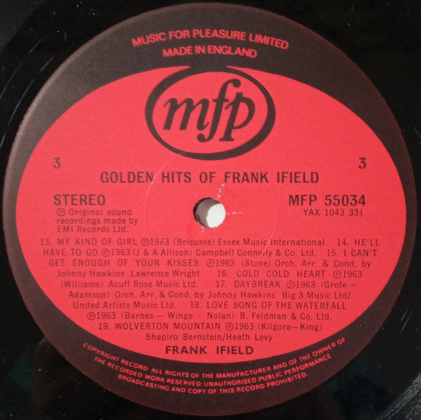 Frank Ifield - Golden Hits Of Frank Ifield - LP