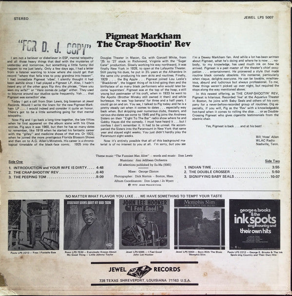 Pigmeat Markham - The Crap-Shootin' Rev - LP