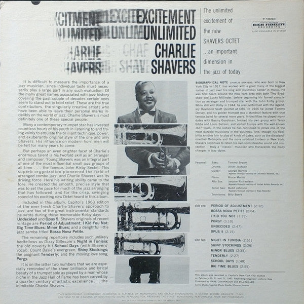 Charlie Shavers - Excitement Unlimited - LP
