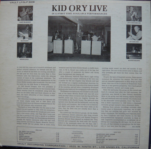 Kid Ory - Live - LP