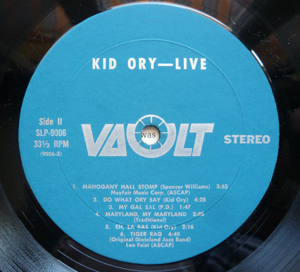 Kid Ory - Live - LP