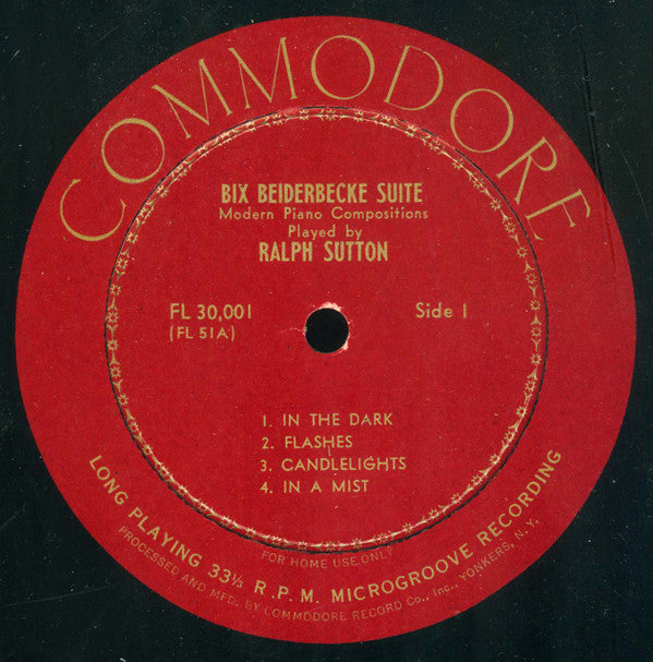 Ralph Sutton (2) - Bix Beiderbecke Suite / Piano Portraits - LP
