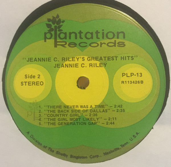 Jeannie C. Riley - Jeannie C. Riley's Greatest Hits - LP