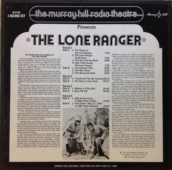 Brace Beamer* - The Murray Hill Radio Theatre Presents: The Lone Ranger - LP