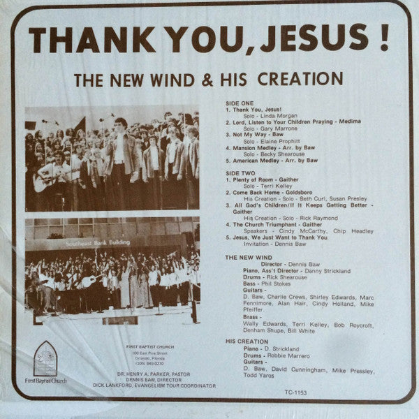 The New Wind & His Creation - Thank You, Jesus! - LP