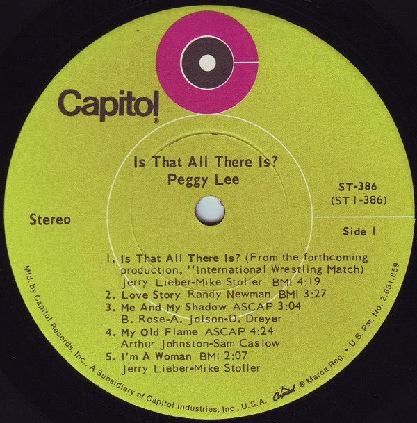 Peggy Lee - Is That All There Is? - LP