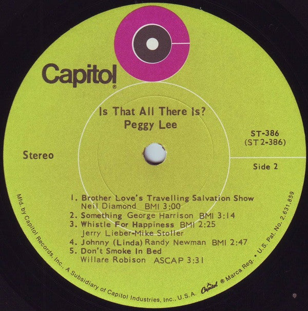 Peggy Lee - Is That All There Is? - LP